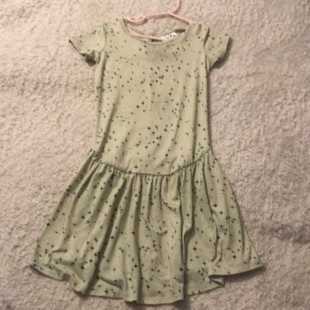 Dotdotsmile 3/4 green star flapper dresss